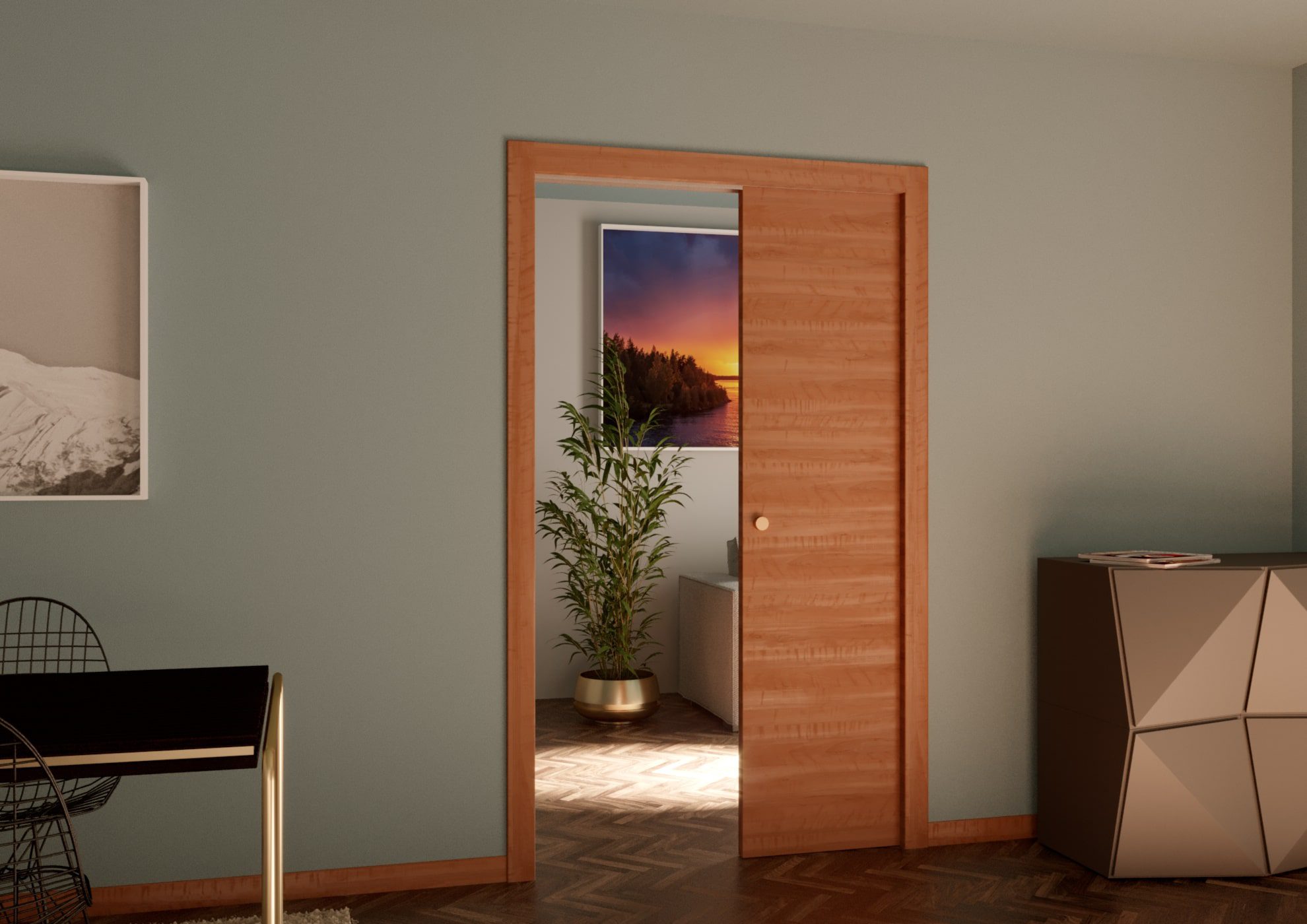 controtelaio interno - controtelaio per porta scorrevole a scomparsa leonardo